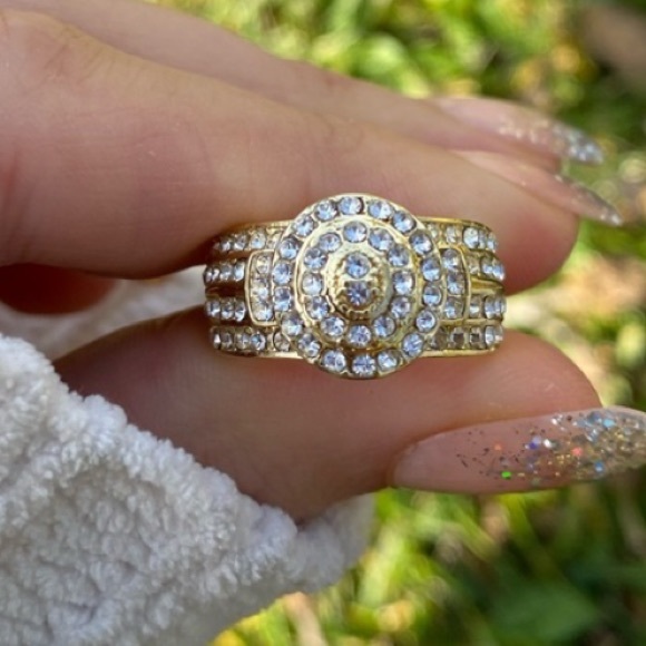 NEW Round Full Rhinestones Engagement Ring - Picture 6 of 9